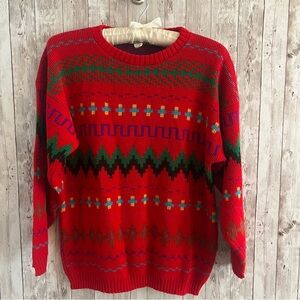 Vintage Holiday Multicolor Crewneck Sweater Small